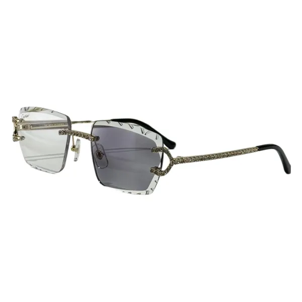 Cartier square frame glasses green/black/tawny/yellow/transparent black/silver color Size 57-18-145 - Image 5