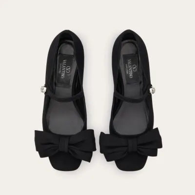 VALENTINO Suede Mary Jane ballet shoes (heel height 2 cm)