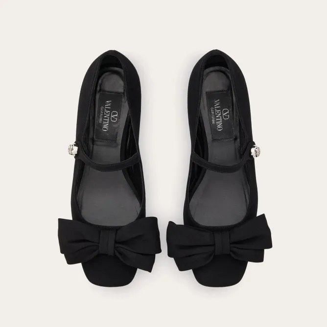 VALENTINO Suede Mary Jane ballet shoes (heel height 2 cm)