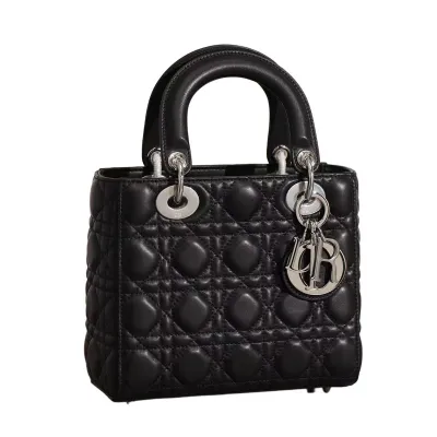 Dior Lady Dior Black Lambskin Leather 20cm