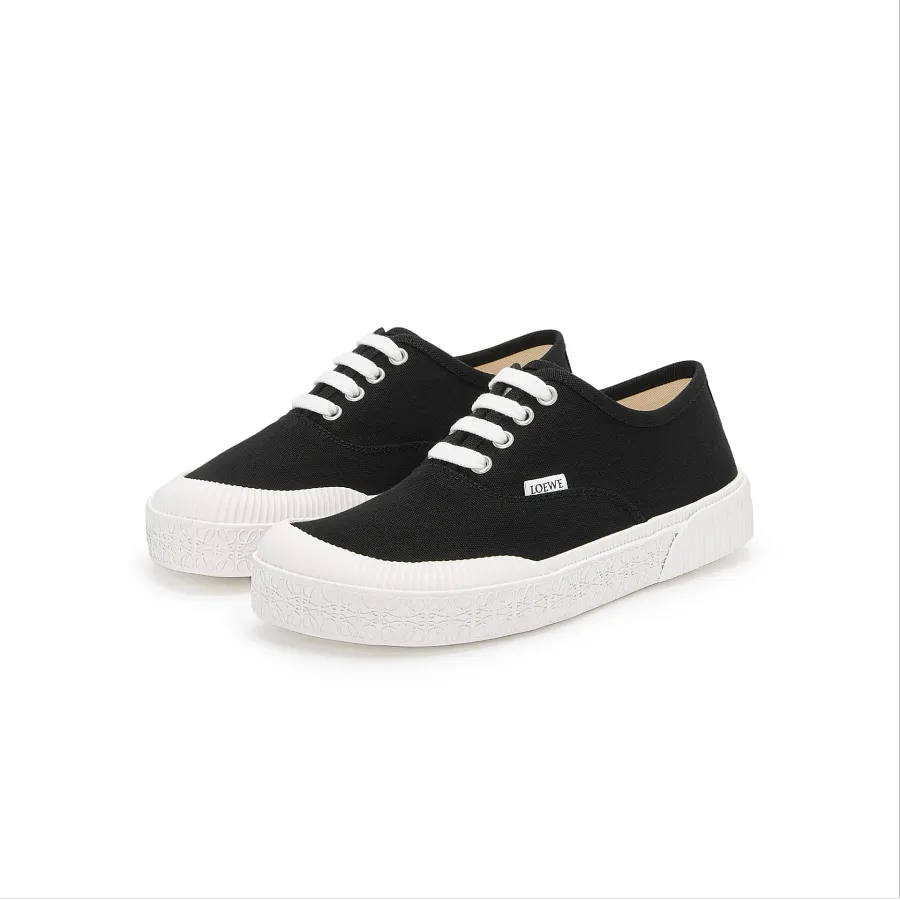LOEWE Black Canvas Terra Vulca lace-up sneakers