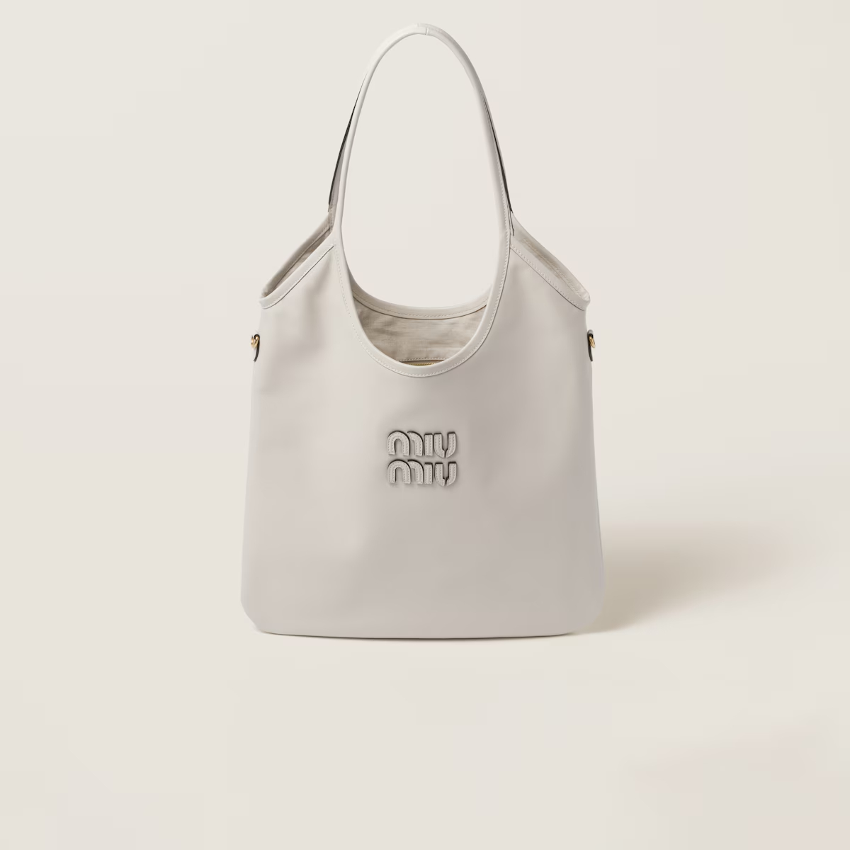 Miu Miu IVY Couro Bezerro Hobo Branco Bolsas Tote