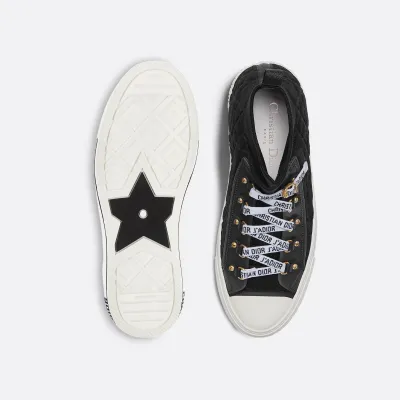 Dior black thick bottom high bang sneakers