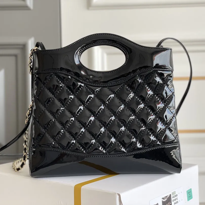 Chanel Patent Leather Black / White and Black Crossbody Bags