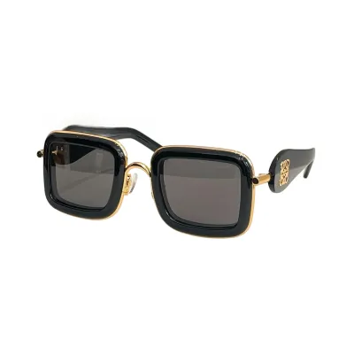 Loewe square frame glasses black white/white/black orange/black red/black/purple silver/purple gold/leopard color Size 49口27-140