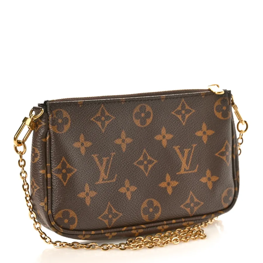 Louis Vuitton Multi Pochette Accessories Mini Pochette Monogram Canvas Gold Hardware