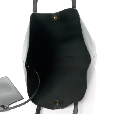 Saint Laurent Large Shopping Tote Black Calfskin Leather