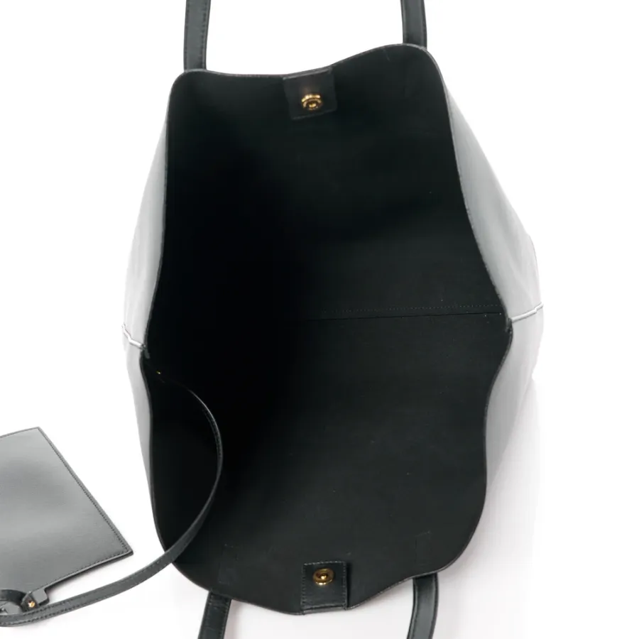 Saint Laurent Large Shopping Tote Black Calfskin Leather