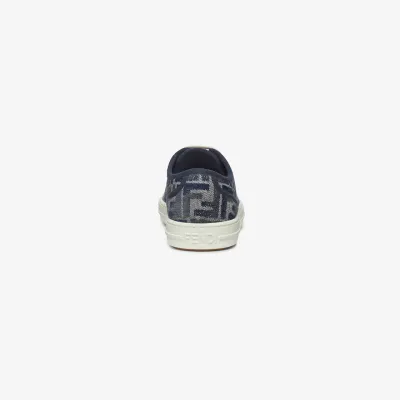 FENDI Blue FF denim low-top shoes