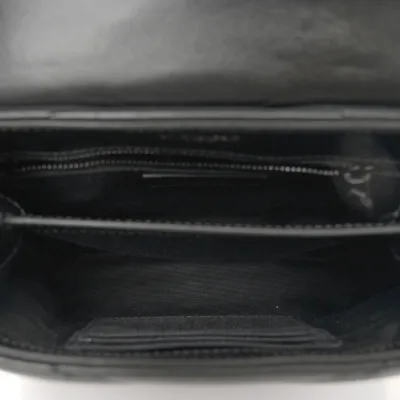 Saint Laurent Mini Loulou Crossbody Bag Black Y-Quilted Monochrome Monogram Calfskin Leather Black Hardware