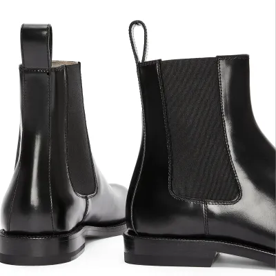 LOEWE Black leather Campo Chelsea boots
