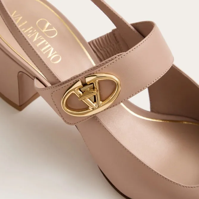 VALENTINO Calf leather strappy heels (6cm high heel)