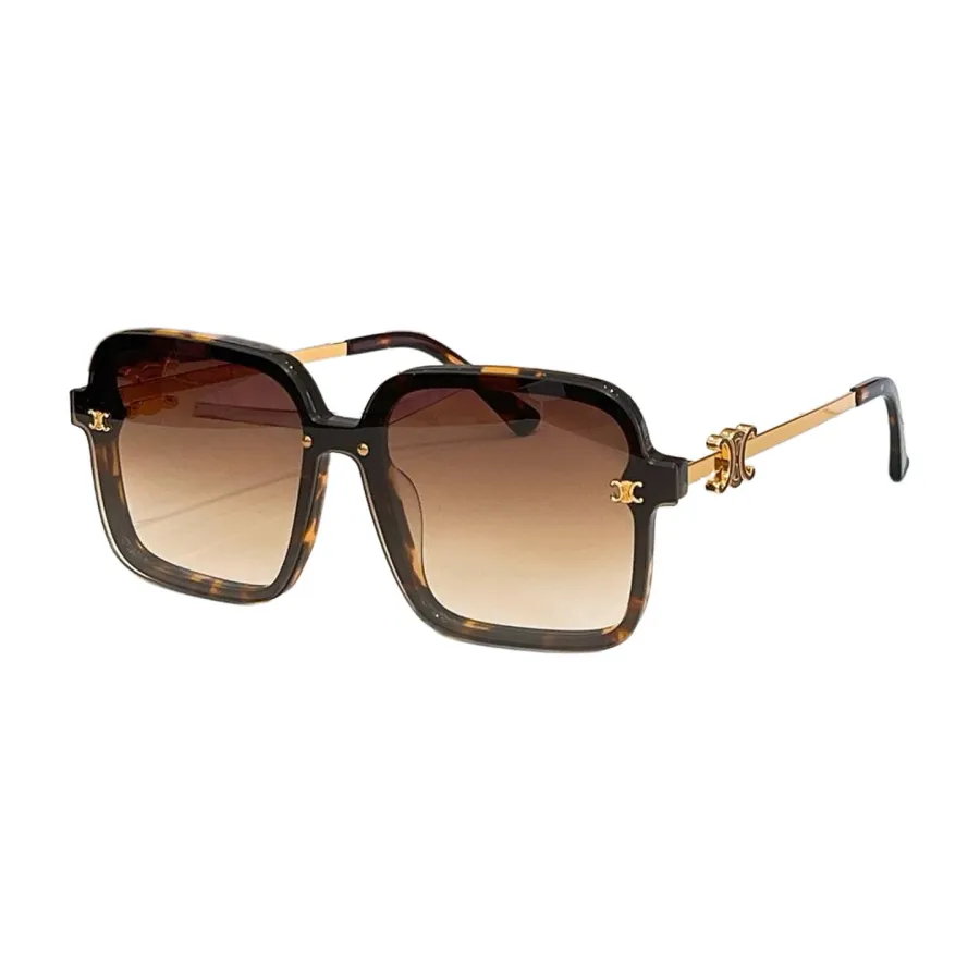 Celine square frame glasses white/rose gold/brown/black gold/black/leopard gold color Size 55口18-145