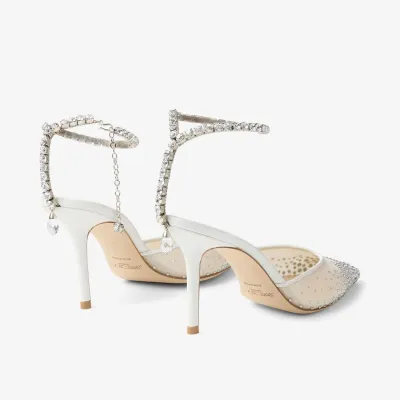 JIMMY CHOO Crystal white heels high heels