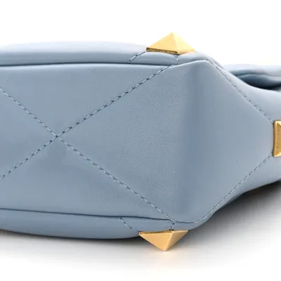 Valentino Garavani Large Roman Stud Shoulder Bag Niagara Nappa Leather Gold Hardware