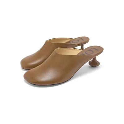 LOEWE Brown high-heeled slippers sandals