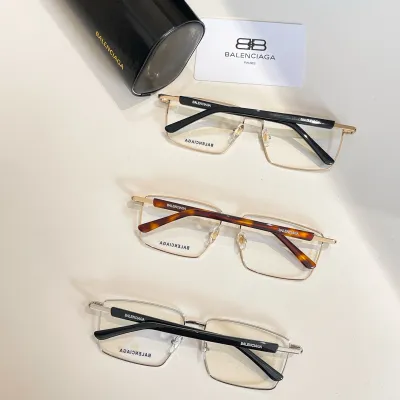 Balenciaga square frame glasses gold black/gold silver/gold leopard color transparent lens Size 59口16-145