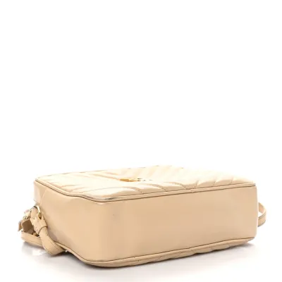 Saint Laurent Medium Lou Camera Bag Dark Beige Monogram Calfskin Matelasse Leather Aged Gold Hardware