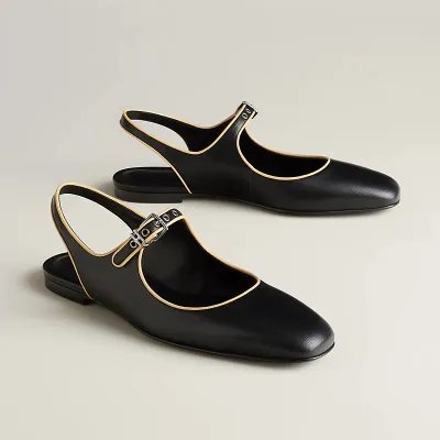 HERMES Kleo black Slingheeled sandals