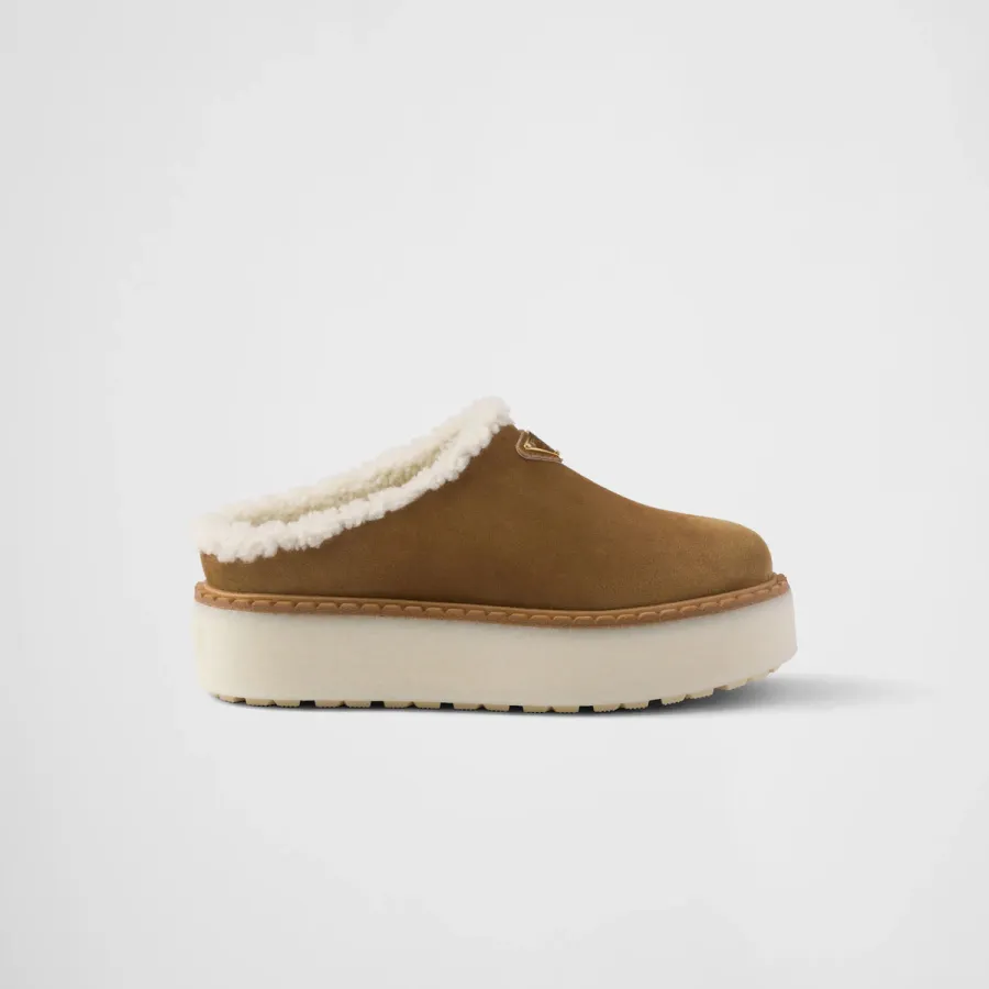 PRADA Cinnamon suede slippers