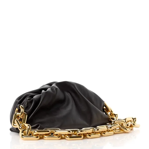Bottega Veneta Medium The Pouch Chain Black Calfskin Leather - Image 3