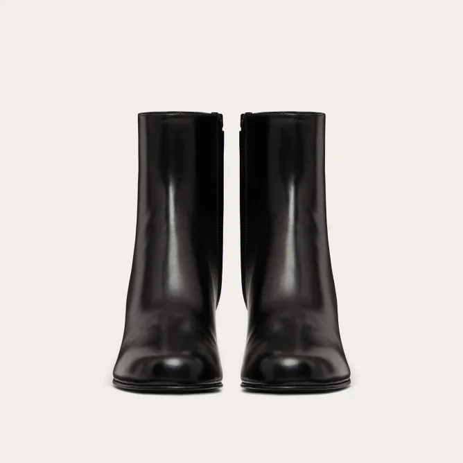 VALENTINO Calf leather ankle boots (heel 6 cm high)