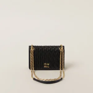 Miu Miu Quilted Lambskin Leather Black Crossbody Bags