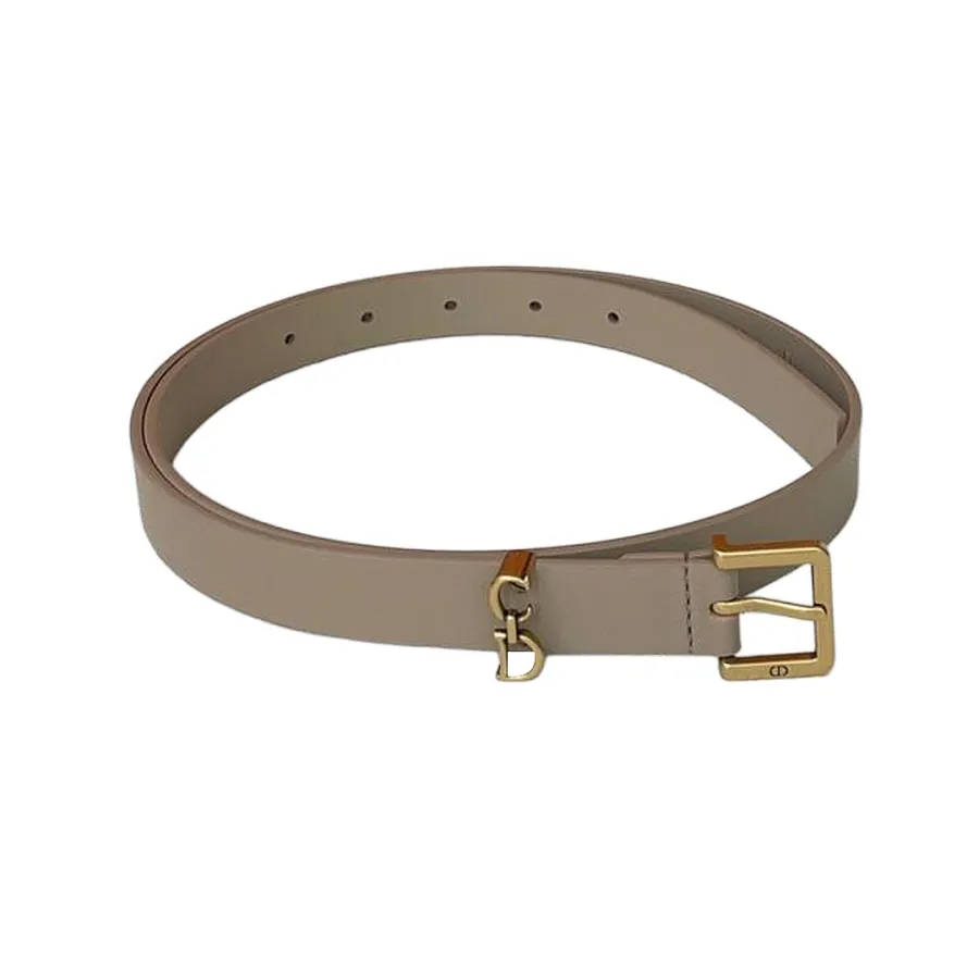 Dior Women' s Square Buckle Loop Belt In Black/White/Khaki Calfskin With Gold/Silver Hardware 20mm