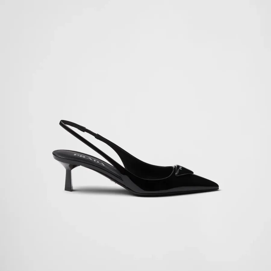 PRADA Patent paint leather Black High Heels Shoes