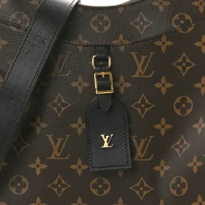 Louis Vuitton Odeon MM Black Monogram Canvas Gold Hardware
