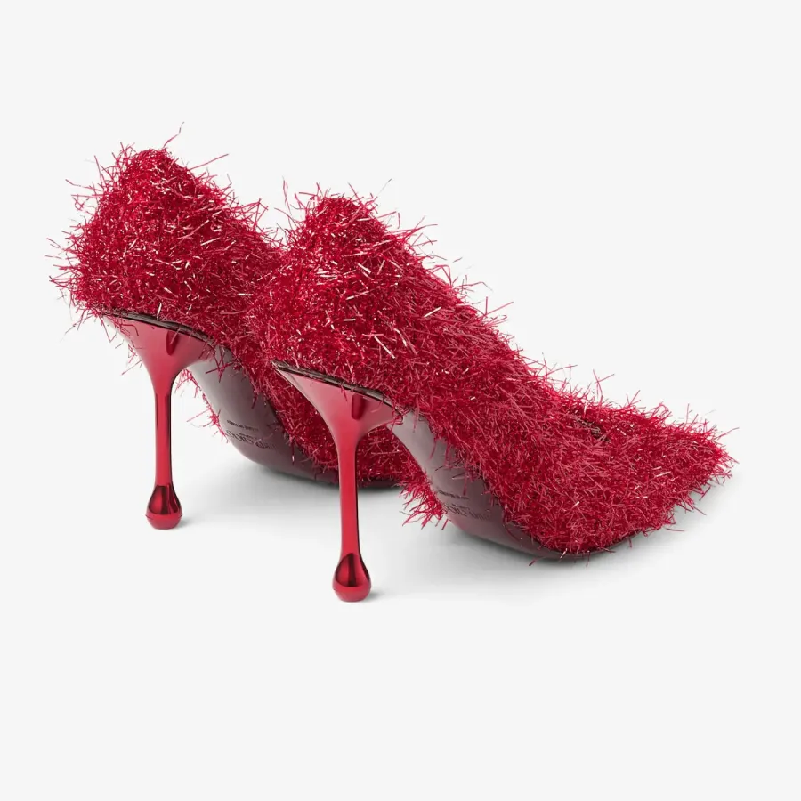 JIMMY CHOO Ruby red wire heels, pointy stiletto heels （9.5cm)