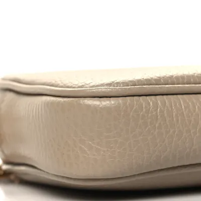 Gucci Mini GG Marmont Chain Shoulder Bag Beige Dollar Calfskin Super Leather Gold Hardware