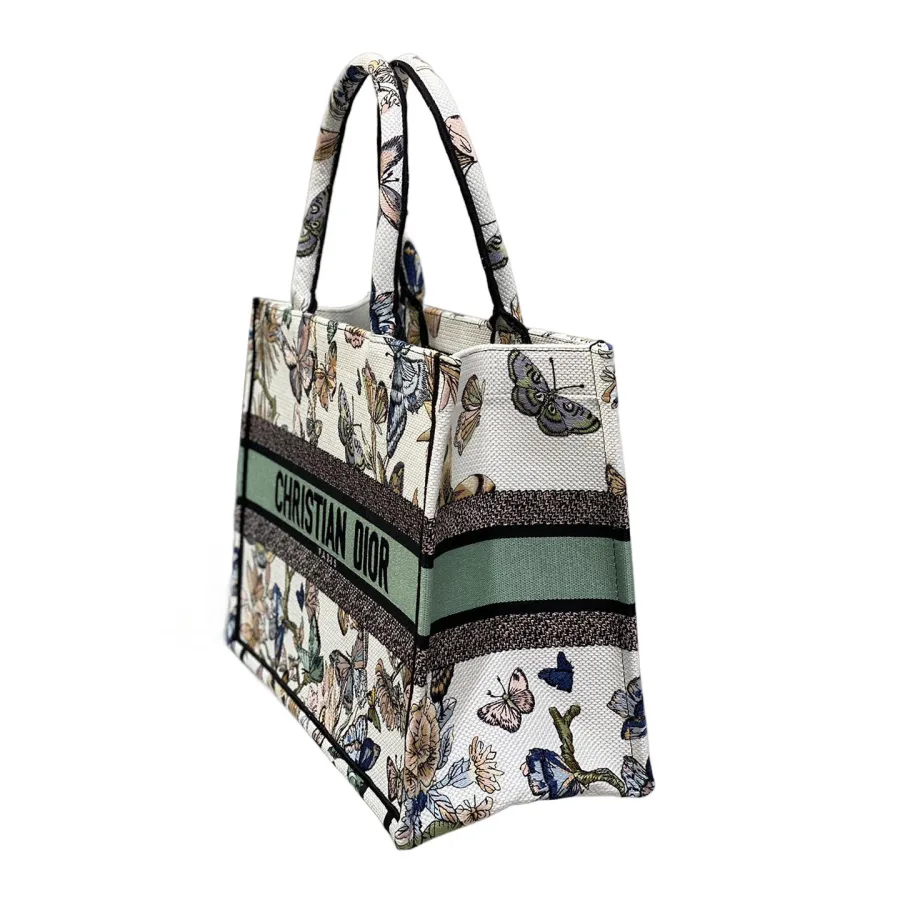 Dior Medium Dior Book Tote White Multicolor Toile de Jouy Mexico Embroidery