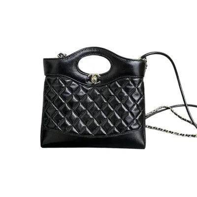 Chanel Oil Wax Leather Blue / Black Crossbody Bags