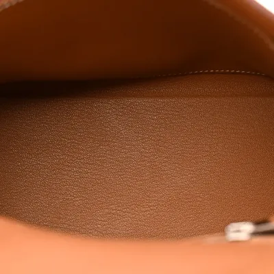 Hermès Kelly Retourne 25 Brown Togo Leather Palladium Hardware