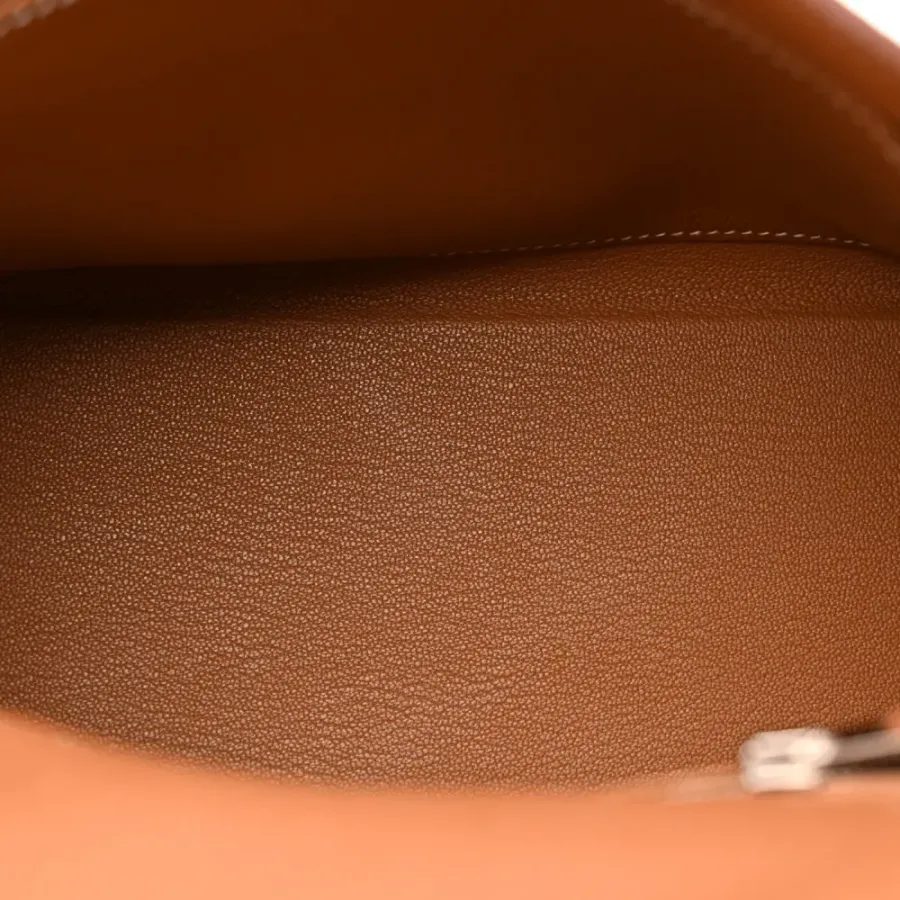 Hermès Kelly Retourne 25 Brown Togo Leather Palladium Hardware