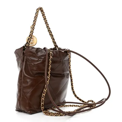 Grade Chanel 22 Mini Brown Bag for Women