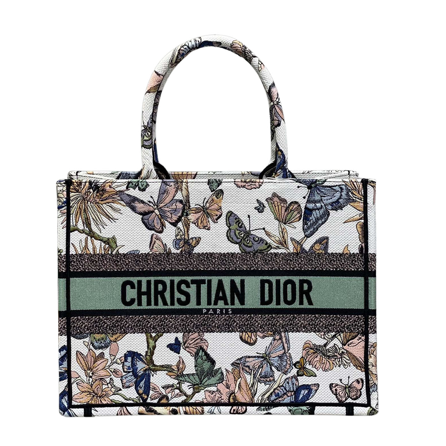 Dior Medium Dior Book Tote Branco Multicolor Toile de Jouy Bordado México