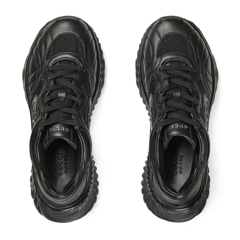 Gucci Ripple series women's thick soled sports shoes black Sneakers