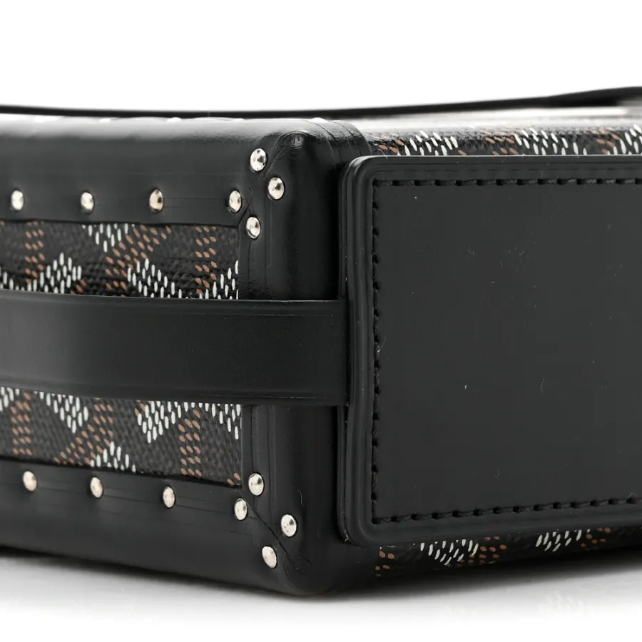 Goyard Mini Minaudiere Trunk Bag Black Goyardine Canvas