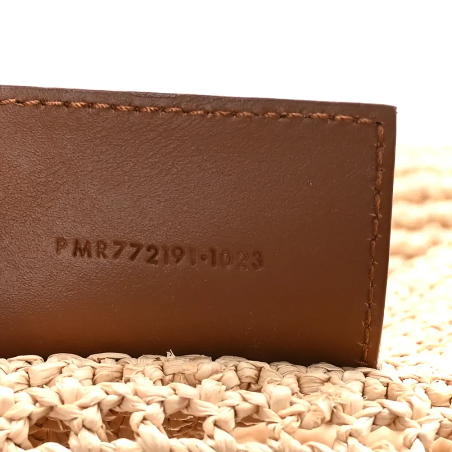 Saint Laurent Large iCare Maxi Shopping Tote Natural Raffia Brass Hardware