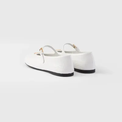 PRADA Naplak Flat Shoes white Ballet Shoes