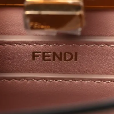 Fendi Petite Peekaboo I SEE U Satchel Rosa Confetto Shiny Nappa Leather Gold Hardware