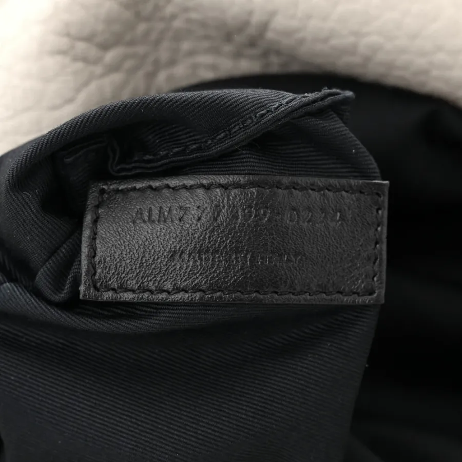 Saint Laurent Large Calypso Bag Blanc Vintage Grained Lambskin Leather Aged Gold Hardware