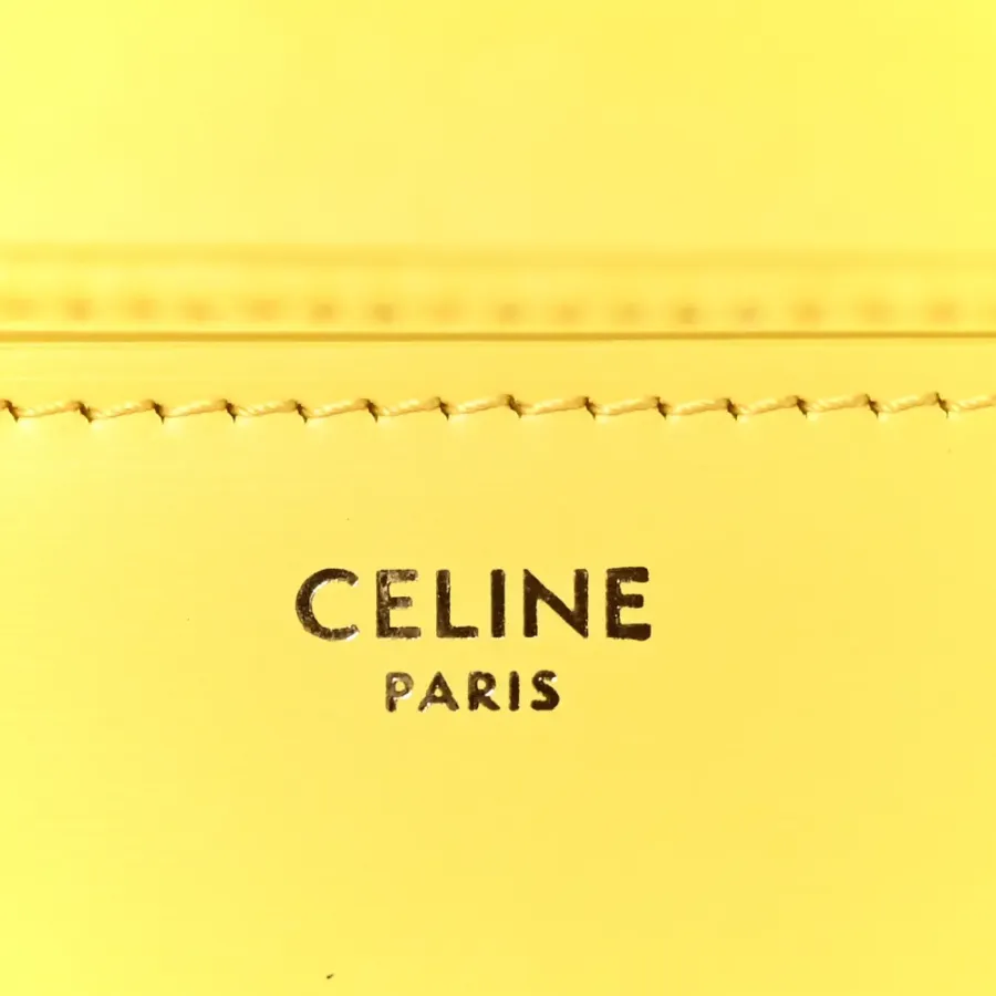 Celine Small Teen Classic Box Flap Bag Yellow Box Calfskin Leather Gold Hardware