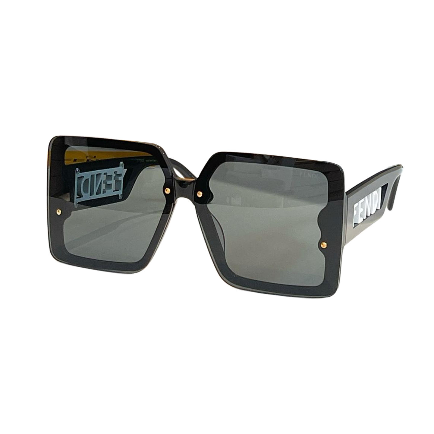 Óculos de armação quadrada Fendi preto/marrom/branco/rosa/verde/cor de leopardo Tamanho 55口19-145