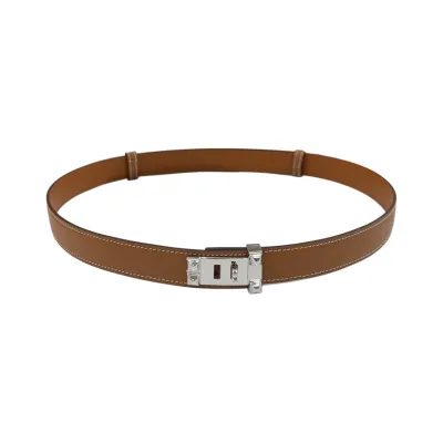 Hermès Women' s Rectangled Buckle Belt In Black/Brown/Etoupe Calfskin With Gold/Silver Hardware 30mm