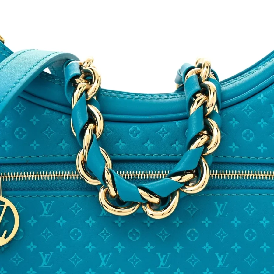 Louis Vuitton Loop PM Blue Nanogram Embossed Calfskin Leather Gold Hardware