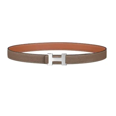 Hermès Women' s Mini Constance Buckle Reversible Belt In Yellow/Blue/White/Brown/Coffee Calfskin With Gold/Silver Hardware 24mm