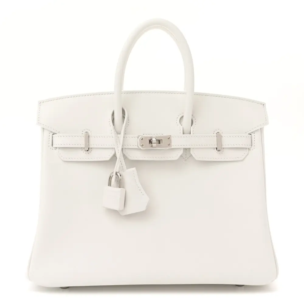 Hermès Birkin 25 Branco Novo Couro Swift Hardware Paládio